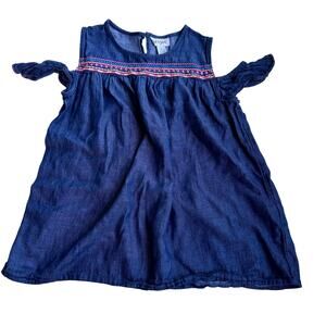 Cat & Jack Chambray Cold Shoulder Top - Boho Medium